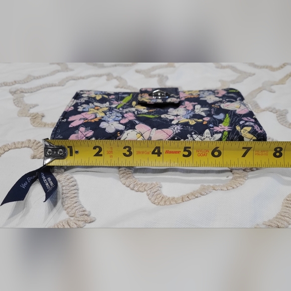 Vera Bradley RFID Turnlock Wallet in the Bloom Boom Navy pattern - Picture 7 of 8